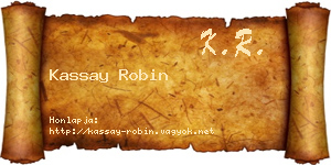 Kassay Robin névjegykártya